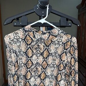Snakeskin Print Long Sleeve Top